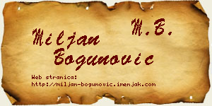 Miljan Bogunović vizit kartica